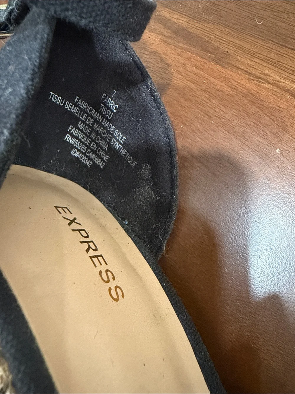 Express Black Espadrille Wedge Sandals with Ankle Strap